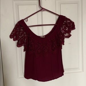 Maroon top